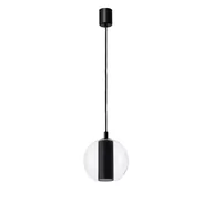 Lampy sufitowe - Kaspa Skandynawski zwis pokojowy MERIDA 11091102 szklana kula czarna - miniaturka - grafika 1