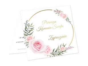 Zaproszenia na I Komunię Świętą - 6 szt różowe - Kartki okolicznościowe i zaproszenia - miniaturka - grafika 1