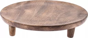 Taca Drewniana Okrągła Na Nóżkach 30 Cm - Tace i patery - miniaturka - grafika 1