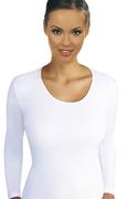 Bluzki damskie - Gładka biała koszulka damska z długim rękawem Lena, Kolor biały, Rozmiar M, EMILI - Primodo.com - miniaturka - grafika 1