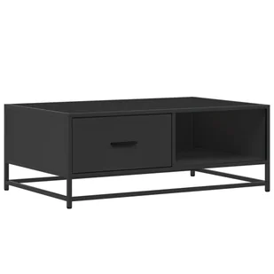 vidaXL Stolik kawowy czarny 90x57x35 cm materiał drewnopochodny i metal - Ławy i stoliki kawowe - miniaturka - grafika 1