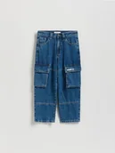 Spodnie i spodenki dla chłopców - Reserved - Jeansy baggy - niebieski - miniaturka - grafika 1