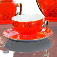 Filiżanki - Filiżanka 220 ml ze spodkiem Płaski Oranżeria G267 - miniaturka - grafika 1