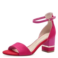 Sandały damskie - MARCO TOZZI Feel Me sandały damskie, miękka podszewka, wegańskie, 2-28303-42 sandały z obcasem, Pink Comb, 42 EU - miniaturka - grafika 1