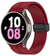 Akcesoria do smartwatchy - Bizon Silikonowy pasek Strap Watch Silicone do Galaxy Watch FE/7/6/6 Classic/5/5 Pro/4/4 Classic, burgundowy - miniaturka - grafika 1