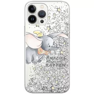 Etui i futerały do telefonów - Etui płynny brokat do Apple IPHONE 12 / 12 PRO Disney: Dumbo 010 oryginalne i oficjalnie licencjonowane, Srebrny - miniaturka - grafika 1