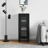 Szafki do salonu - Szafka, czarna, 34,5x34x90 cm, materiał drewnopochodny Lumarko! - miniaturka - grafika 1