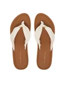Klapki i japonki damskie - Tommy Hilfiger Japonki Th Ltr Footbed Summer Sandal FW0FW09194 Écru - miniaturka - grafika 1