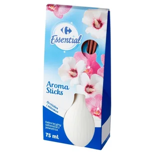 Carrefour Essential Aroma Sticks Dekoracyjny odświeżacz powietrza orchidea i hibiskus 75 ml - Środki do WC - miniaturka - grafika 1