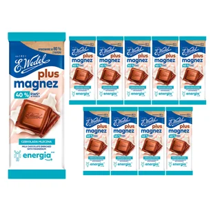 Czekolada E.Wedel plus magnez Mleczna (10 szt. x 80 g) E.Wedel - Kakao i czekolada - miniaturka - grafika 1