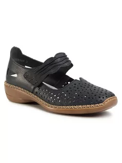 Espadryle damskie - Rieker Półbuty 41399-14 Granatowy - grafika 1