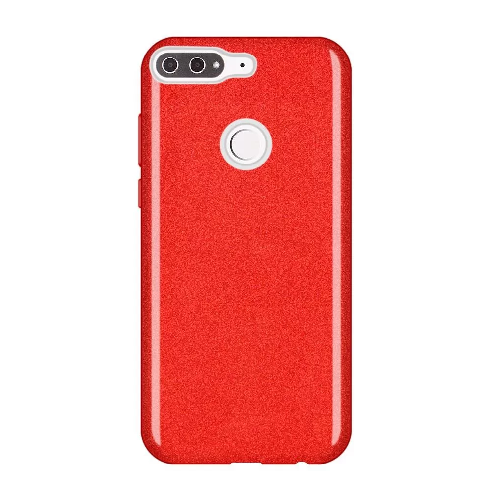 Wozinsky Glitter Case błyszczące etui pokrowiec z brokatem Huawei Y7 Prime 2018 czerwony Czerwony Huawei Y7 Prime 2018