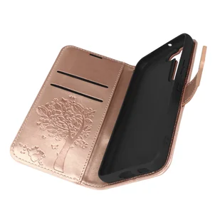Etui Folio Do Samsung Galaxy S22 Video Support Mandala Tree Forcell Rose Gold - Etui i futerały do telefonów - miniaturka - grafika 1