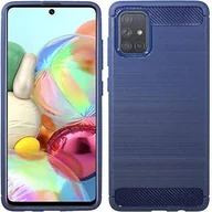 Etui i futerały do telefonów - cofi1453® Silicone Case Bumper Carbon kompatybilny z SAMSUNG GALAXY A71 A715F Etui TPU Miękkie etui na telefon komórkowy w kolorze niebieskim - miniaturka - grafika 1
