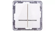 Wyłączniki światła i elektryczne - LEDart podwójny podświetlany ecru ŁP-2YS/m/27 Impresja Ospel - miniaturka - grafika 1