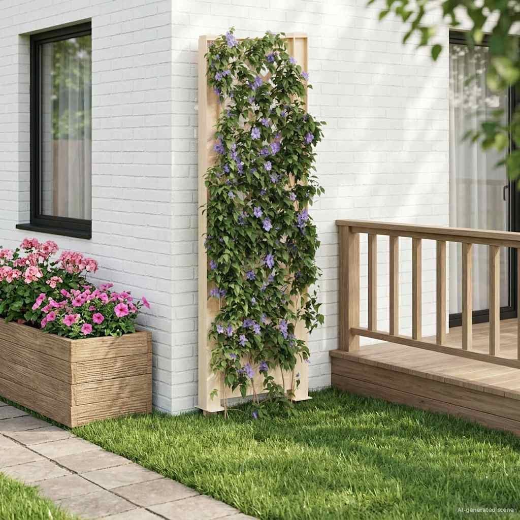 vidaXL vidaXL Trellis z gwoździem Biały 43 x 6 x 165 cm PP