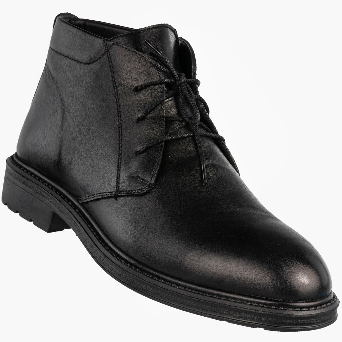 Trzewiki Męskie Zimowe Buty Ocieplane Eleganckie Klasyczne Na Zamek Czarne Czarny 41