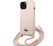 Etui i futerały do telefonów - Lacoste Silicone Cord do iPhone 15 Jasnoróżowy - miniaturka - grafika 1