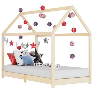 vidaXL Rama łóżka dziecięcego, lite drewno sosnowe, 90 x 200 cm vidaXL - Łóżka dla dzieci i młodzieży - miniaturka - grafika 1