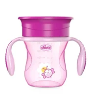 Zabawki interaktywne dla dzieci - Kubek 360 do nauki smoadzielnego picia 200ml róż - Chicco - miniaturka - grafika 1