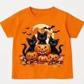 Koszulki dla dziewczynek - Pomarańczowa koszulka z dynią na Dzień Dyni - kotdynia33 - miniaturka - grafika 1