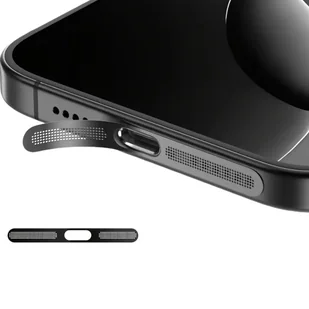Siateczka ochronna Anti Dust Mesh membrana dolnego głośnika mikrofonu metalowa naklejka przeciwpyłowa do iPhone 12 13 14 15 16 (Czarny) - Części serwisowe do telefonów - miniaturka - grafika 1