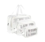 Kosmetyczki, organizery i kuferki - WASH BAG SET WHITE ZESTAW 3 KOSMETYCZEK BIAŁY - miniaturka - grafika 1