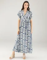 Sukienki - ROZKLOSZOWANA DWUKOLOROWA SUKIENKA 246-V0038-2 JEAN - Unisono - miniaturka - grafika 1