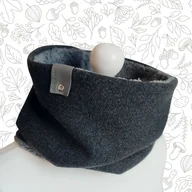 Apaszki i szaliki męskie - Komin wełna- ciepły grafitowy - miniaturka - grafika 1