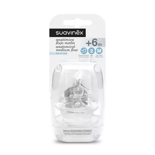 Suavinex Smoczki, Średni Przepływ +6M 2 Sztuki - Butelki dla niemowląt - miniaturka - grafika 1