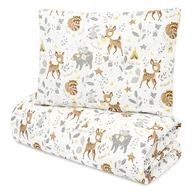 Kołdry i poduszki dla dzieci - Kołdra dziecięca komplet z poduszką 120x90 - Pościel dziecięca z poduszką z bawełnianą poszewką jeleń - miniaturka - grafika 1