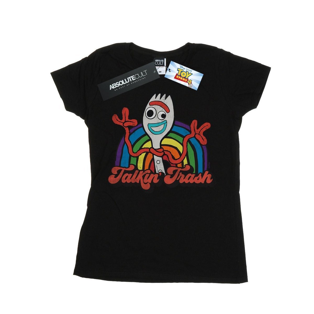 Disney Koszulka Damska / Damska Toy Story 4 Forky Talkin´ Trash Cotton T-Shirt (XXL (193cm) / Czarny)