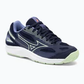 Buty sportowe męskie - Buty do siatkówki dziecięce Mizuno Cyclone Speed 4 Jr eblue/tech green/lolite - miniaturka - grafika 1