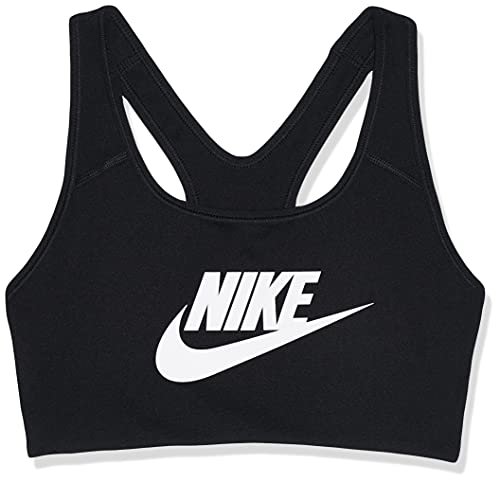 Nike Swoosh Futura Bra biustonosz sportowy czarny Schwarz (Black/White/010) L