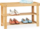 Szafki na buty - relaxdays Bambusowy stojak na buty z siedziskiem - miniaturka - grafika 1