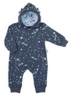 Pajacyki dla niemowląt - Niemowlęcy pajac dresowy w plamki granatowe Nicol,r.86 - miniaturka - grafika 1