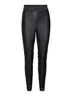 Legginsy - VERO MODA Women's VMSTORM HR PL Cut Noos legginsy, czarne, XS/30, czarny, (XS) W / 30L - miniaturka - grafika 1