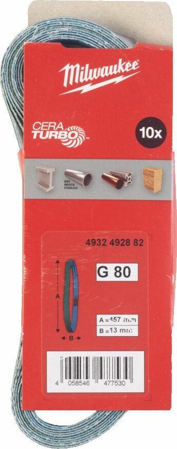 Milwaukee ENDLESS BELT 13mm x 457mm P 80 /10 pcs.