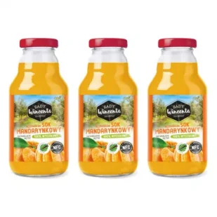 Sady Wincenta Sok 100% mandarynkowy naturalnie mętny tłoczony NFC Zestaw 3 x 330 ml - Soki i napoje niegazowane - miniaturka - grafika 1