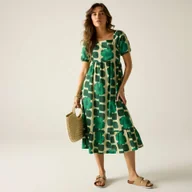Sukienki - Regatta Orla Kiely Damska sukienka Midi Summer Zielony, Cotton, Rozmiar: 36 - miniaturka - grafika 1