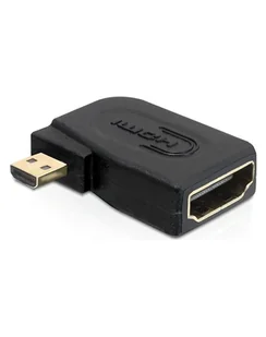 Delock Adapter HDMI-D micro M > HDMI F kątowy - Adaptery i przejściówki - miniaturka - grafika 1