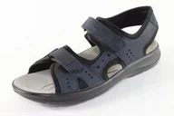 Sandały męskie - Jomos Sandały Męskie Skórzane na Rzepę 46 Sżl - miniaturka - grafika 1