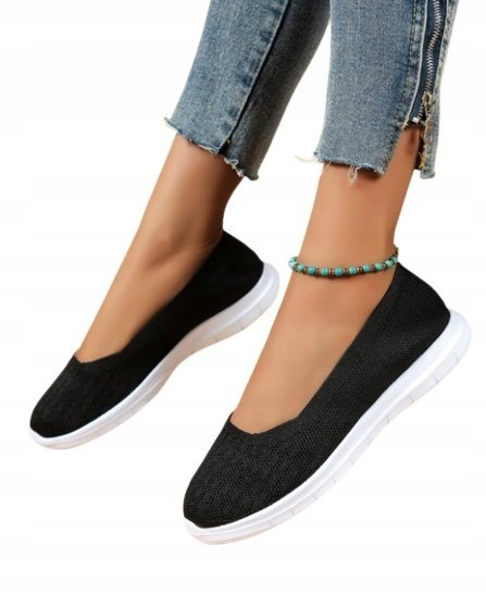 DAMSKIE TRAMPKI CZARNE WSUWANE CASUAL 40,5 1VXT