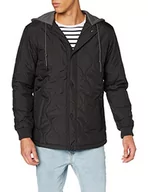 Kurtki męskie - Urban Classics Męska kurtka z kapturem pikowana, czarny, M - miniaturka - grafika 1