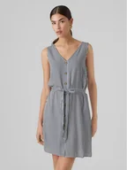Sukienki - Vero Moda Sukienka letnia Bumpy 10286519 Granatowy Regular Fit - miniaturka - grafika 1