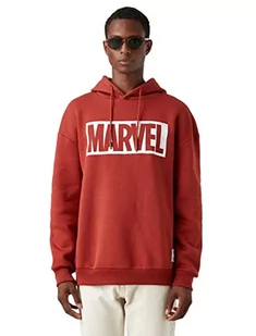 Koton Marvel licencjonowana bluza męska z nadrukiem, terakota (990), M - Bluzy męskie - miniaturka - grafika 1