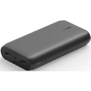 Belkin Boost Charge Powerbank 20 K (przenośny zestaw akumulatorów z 2 portami USB-A, pojemność 20 000 mAh, do iPhone'a, iPada, AirPods i innych urządzeń), kolor czarny BPB003btBK - Powerbanki - miniaturka - grafika 1