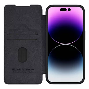 Etui APPLE IPHONE 15 PRO Nillkin Qin Pro Leather czarne - Etui i futerały do telefonów - miniaturka - grafika 3
