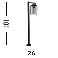 Lampy ogrodowe - Searchlight Słupek oświetleniowy, IP44, czarny, wysokość 100 cm, metalowy - miniaturka - grafika 1