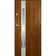 Drzwi zewnętrzne - Drzwi zewnętrzne ARIADNA lakomat inox złoty dąb 90 prawe RADEX - miniaturka - grafika 1